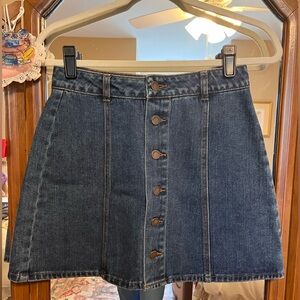 XS A-Line Denim Skirt with Buttons from Anthropologie